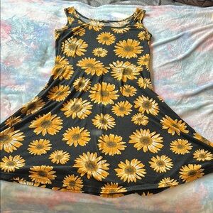 Sunflower Print Womens Dress